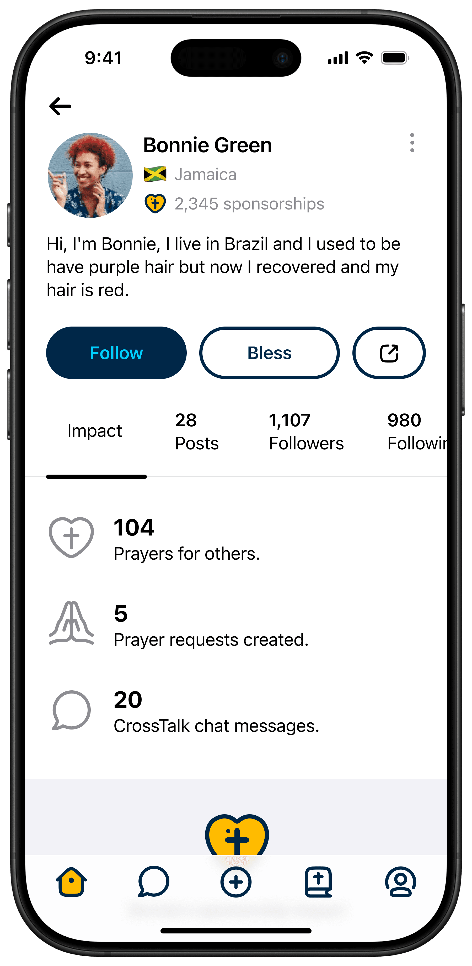 CrossTalk public profile screen