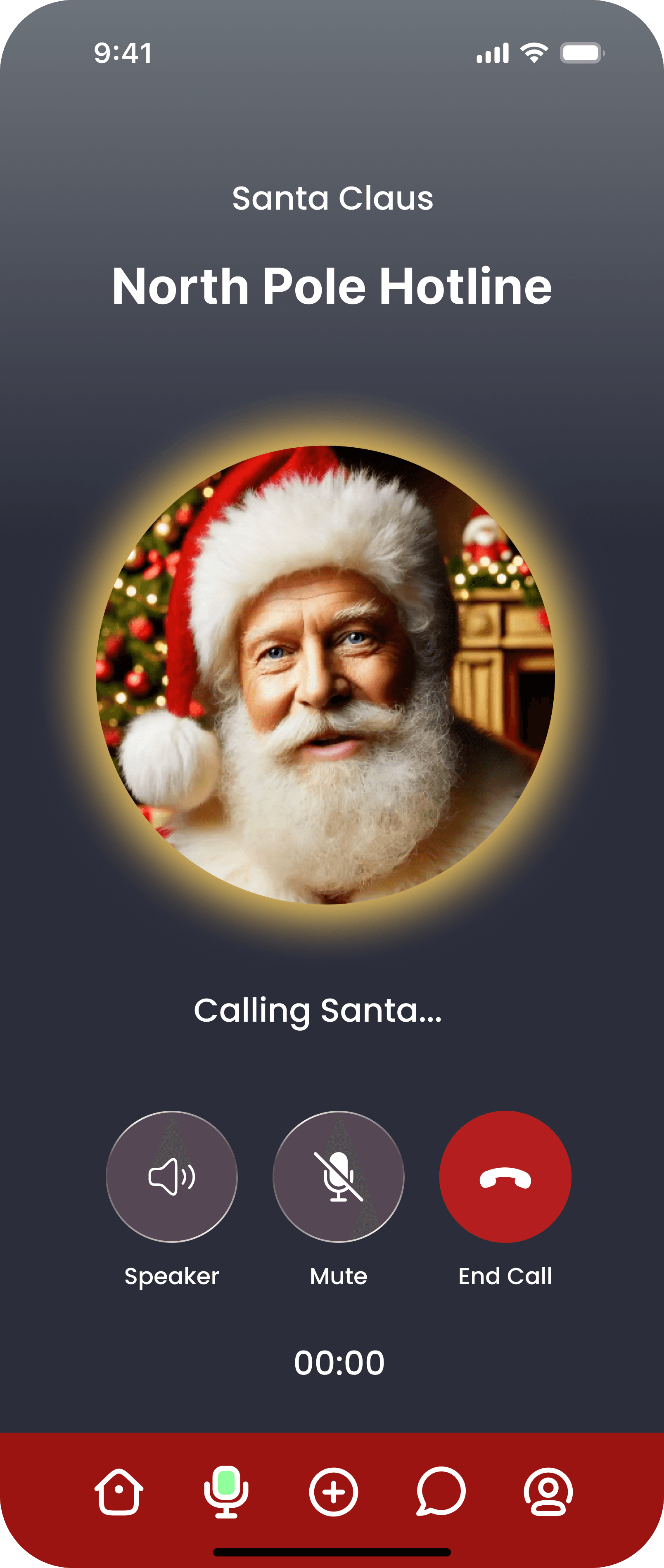 Magic Santa live AI phone call screen
